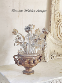 Unique antique vase with flowers