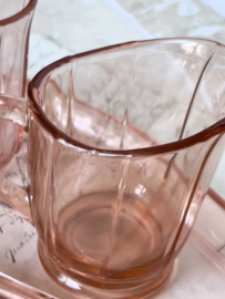 Oud roomstelletje rose glas