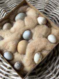 Old antique box with eggs