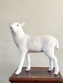 XL antique french ceramic lamb