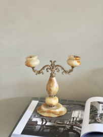 Vintage Onyx marble candle holder