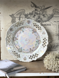 Beautiful old mother of pearl glance cake plate