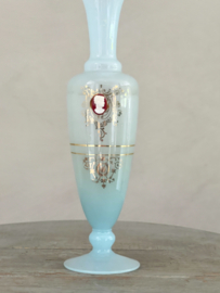 Vintage baby blue opaline vaas