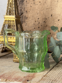 Uranium green glass milk jug