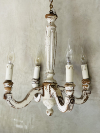 White french wooden chandelier