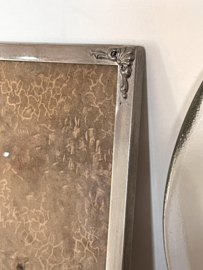 Grote antieke fotolijst met bol glas