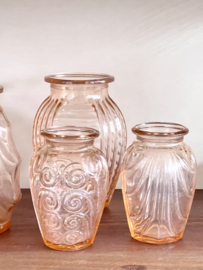 Klein antiek rose glas vaasje