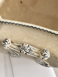 Franse antieke terrine/ saladière Faïencerie de Longwy