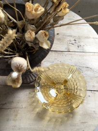 Amber colored glass serving plate