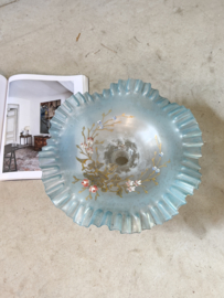 Unique beautiful glass dish on foot