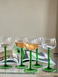 Set vintage Luminarc franse groene wijnglazen
