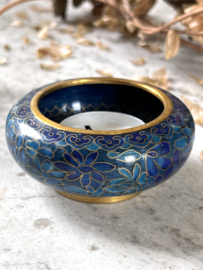 Cloisonne blue waxine light