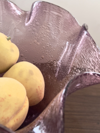 Paarse crackle glas fruitschaal