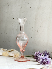 Beautiful old pink glass flower vase