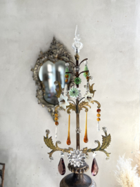 Huge antique Italian ornament with opaline flowers