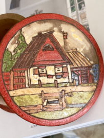 Vintage houten volkskunst doosje