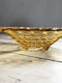 Amber colored glass serving plate