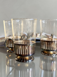 Silverplated D.E. tea/coffee glasses