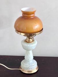 Beautiful old glass lamp in oil lamp style
