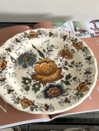 Vintage WandBord / Sierbord – Polychroom Bloemendecor (Bequet-stijl)