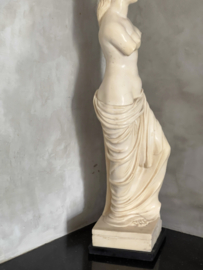 French antique statue on marble foot