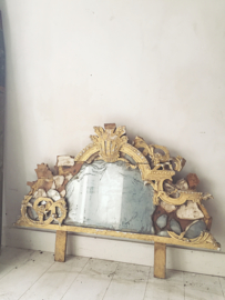 Antique french shabby bois doré mirror ornament