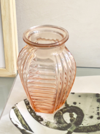 Elegant Art deco rosaline glazen vaas