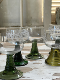 Set van 6 vintage roemer glazen