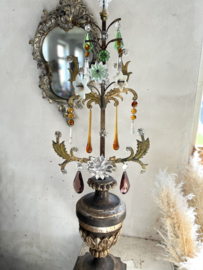 Huge antique Italian ornament with opaline flowers