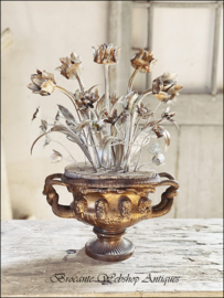 Unique antique vase with flowers