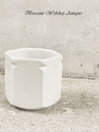 Old hexagonal yoghurt pot