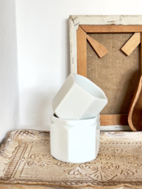 2 oud franse hexagonale yoghurt potjes