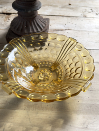 Amber colored glass serving plate