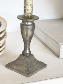 Antique pewter candle holder