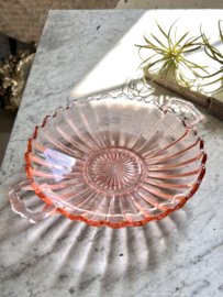 Pink glass serving dish