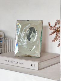 Antique french mercure glass photo frame fil de fer