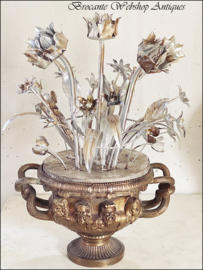 Unique antique vase with flowers