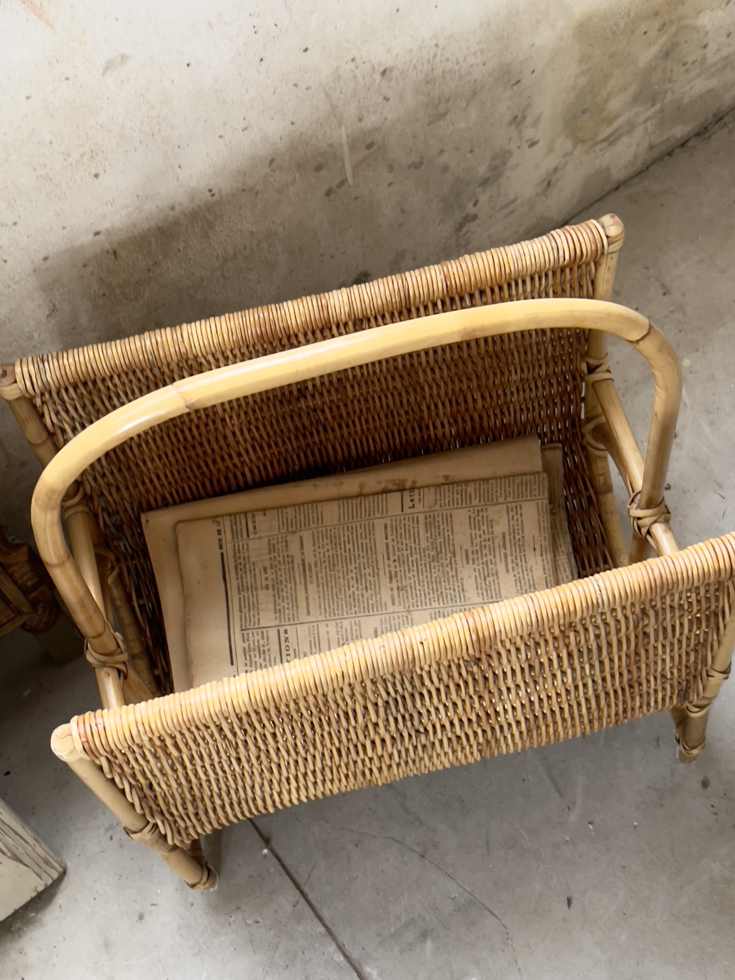 Brocante/ vintage lectuur mand