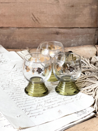 Old small engraved wine glasses