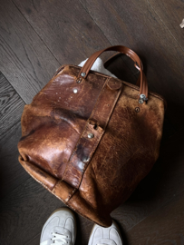 Antieke lederen tas