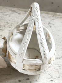 Old french biscuit porcelain basket