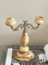 Vintage Onyx marmeren kandelaar
