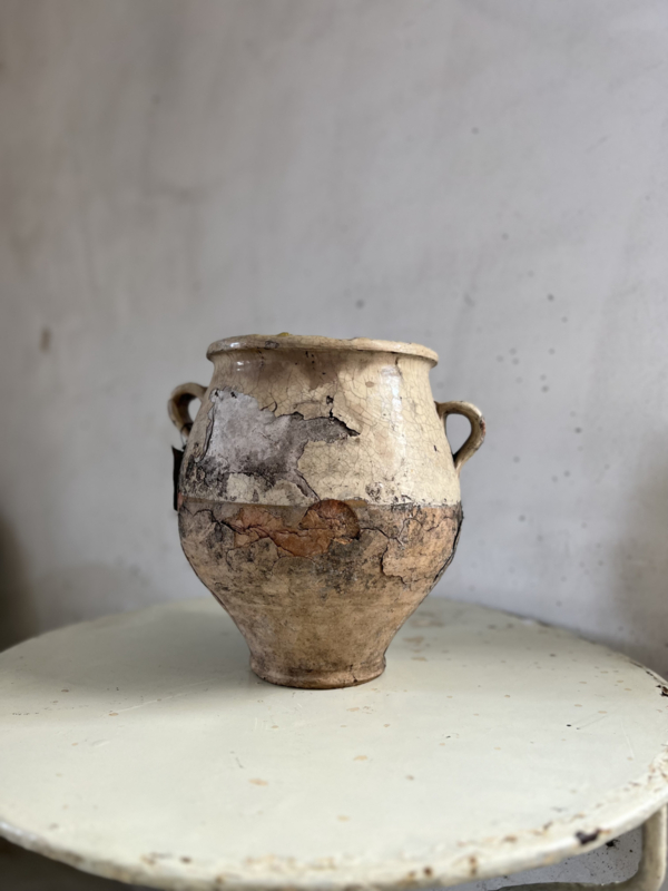 Antieke shabby confit pot