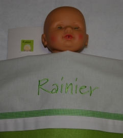 Lakentje met de naam van de baby