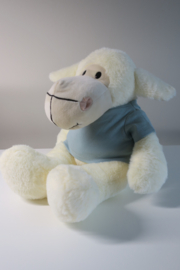 knuffel schaap off white met geborduurd shirtje