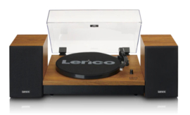 LENCO LS-300WD - Platenspeler met Bluetooth® en twee externe speakers, hout