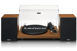LENCO LS-480WD - Platenspeler met ingebouwde versterker en Bluetooth® plus 2 externe luidsprekers, hout