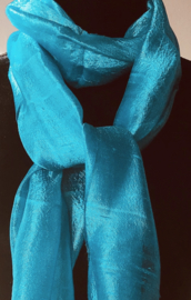 Zijden sjaal turquoiseblauw