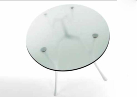 Glazen bureau design tafel 130 cm rond  Pegaso mat glas Caimi