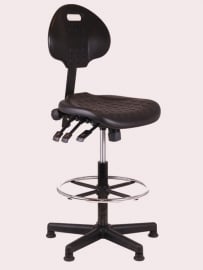 Werkstoel model 257 hoog zwart, Nylon